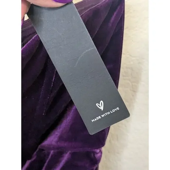 LULUS Glamorous Celebrations Purple Velvet Strapless Tulip Dress Womens Large - Picture 7 of 13